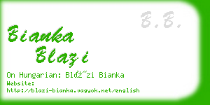 bianka blazi business card